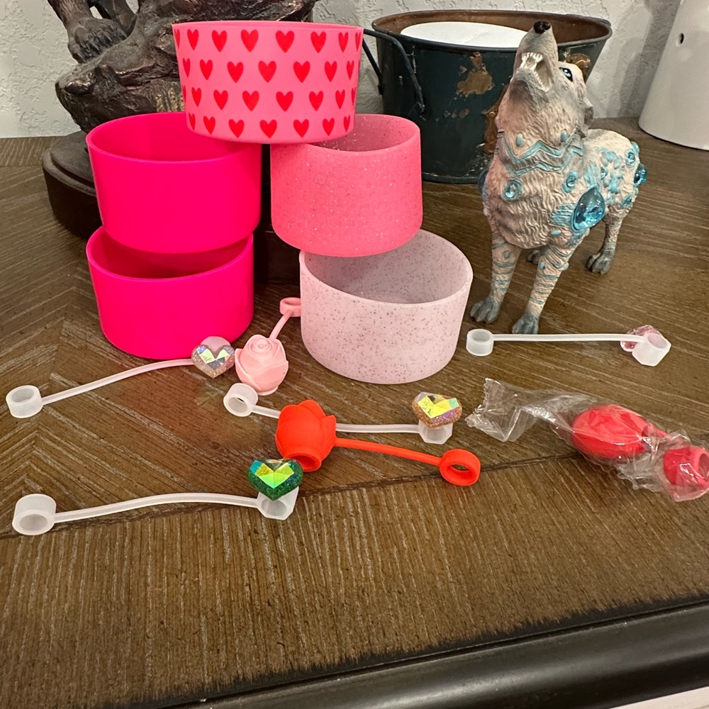 Assorted Stanley Boots, Straws, Straw Toppers